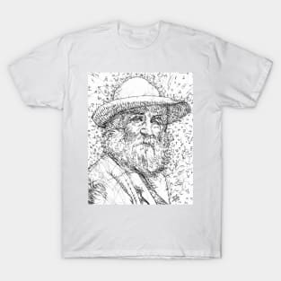 WALT WHITMAN pencil portrait .1 T-Shirt